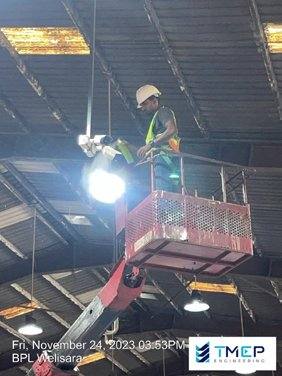 CCTV camera installation at industrial facility