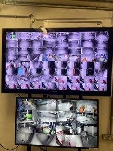Security surveillance monitoring wall setup