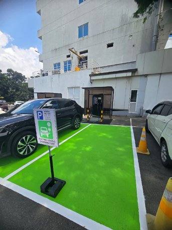 Electric vehicle charging station installation at Ninewells
